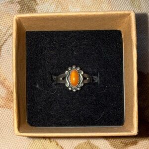 Orange Sterling Ring